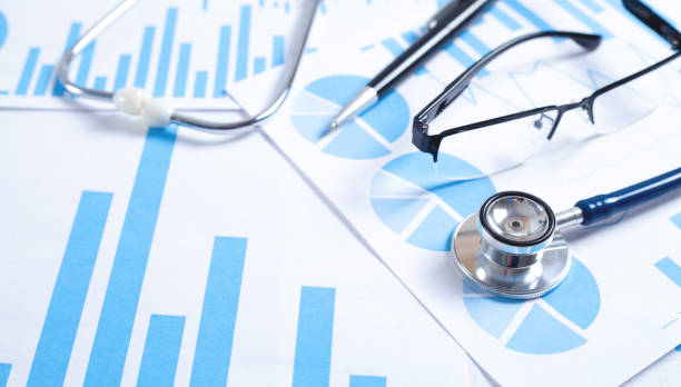 istock Medical charts, stethoscope, pen and eyeglasses. 1317340672