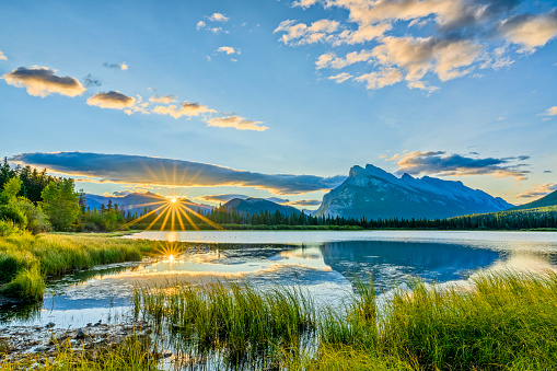 Mount Rundle in Banff National Park in the Canadian Rockies