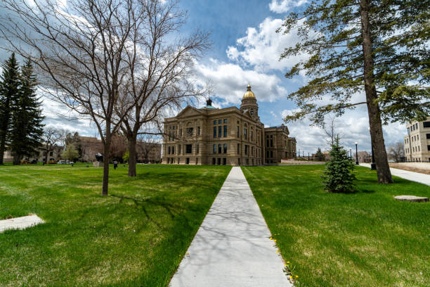 budynek kapitolu stanu wyoming - wyoming cheyenne capital governor zdjęcia i obrazy z banku zdjęć