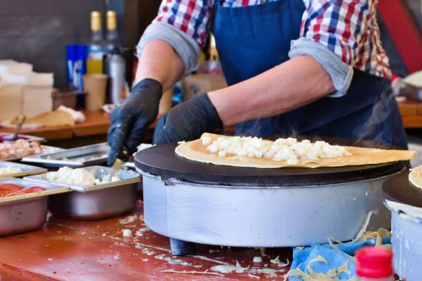 istock cooking pancakes with cheese on electric stove 1317347417