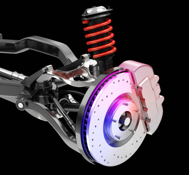istock Car suspension and disk brake in gradient RGB color 1317355802