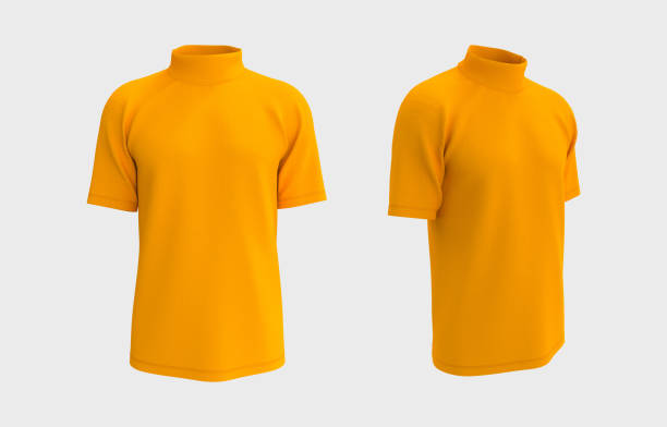istock Short-sleeve turtleneck shirt in front and side views 1317355912