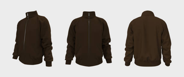 istock Blank tracksuit jacket mockup in front, side and back views 1317355913