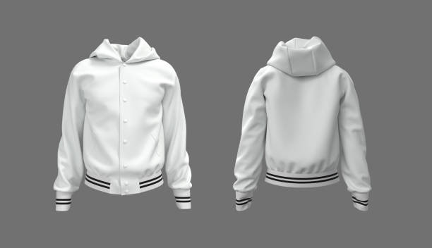 Hooded jacket mockup in front, and back views