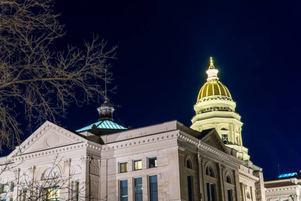 budynek kapitolu stanu wyoming - wyoming cheyenne capital governor zdjęcia i obrazy z banku zdjęć