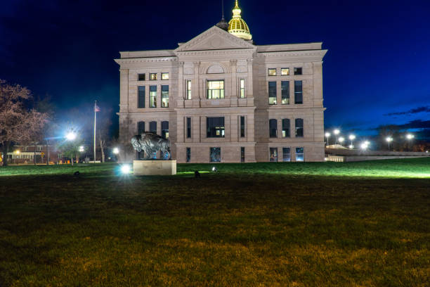 budynek kapitolu stanu wyoming - wyoming cheyenne capital governor zdjęcia i obrazy z banku zdjęć