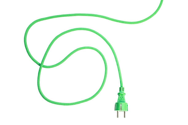 istock Conceptual green plug on white background, ecological green energy, copy space 1317361967