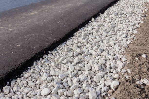istock New motor road. Paved bituminous asphalt based on gravel. Road layers. Road composition 1317362733