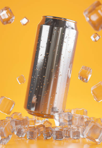 istock 3d render of drink can with ice cube for product display 1317362793