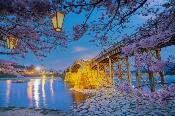 istock Kintaikyo Bridge in Iwakuni, Japan at  sunset 1317364459
