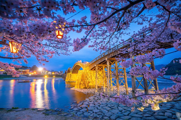 istock Kintaikyo Bridge in Iwakuni, Japan at  sunset 1317364475