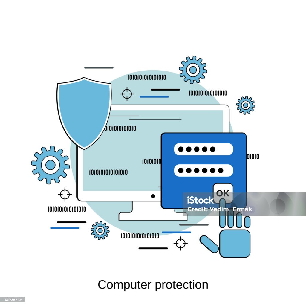 Common Protection Computer Science Computer Protection Vector Concept Stock Illustration - Download Image ...