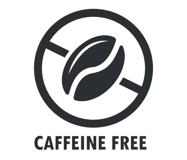 카페인 이없는 아이콘 기호. 고립 된 커피 콩 벡터 디자인. - caffeine free stock illustrations