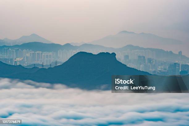 Natural Landmark Mountain Lion Rock In Hong Kong Stock Photo - Download Image Now - Lion Rock - Hong Kong, Hong Kong, Cloud - Sky