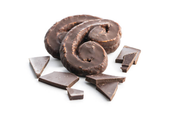 Backgorund of Fudge Striped Shortbreak Cookies