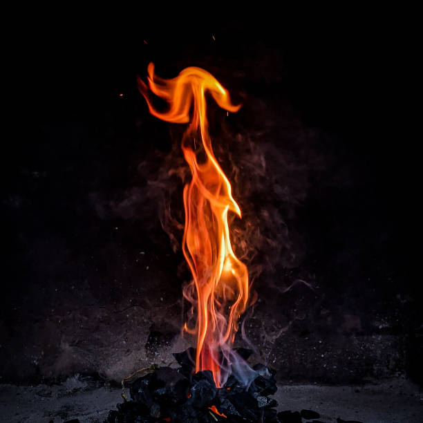 Inner flame Intense flame burning bonfire isolated stock pictures, royalty-free photos & images