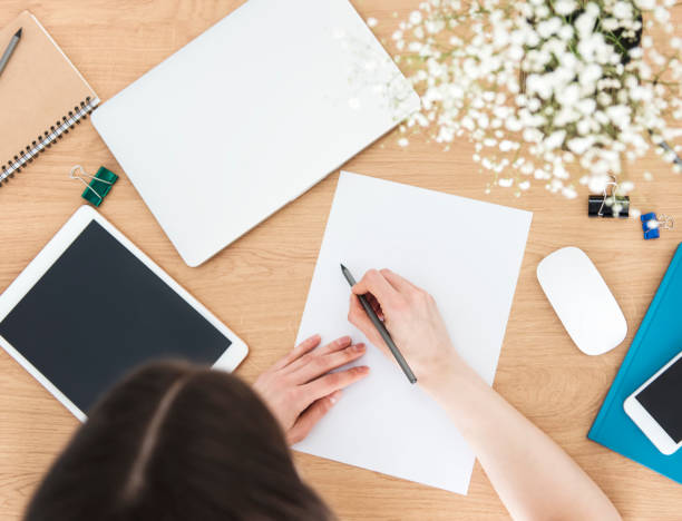 istock Young girl working at home office 1317388722