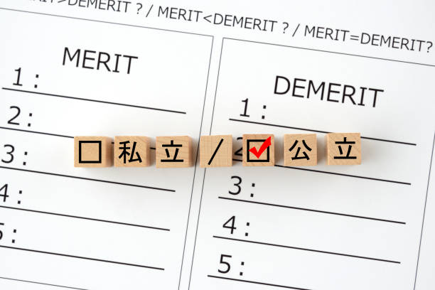 istock Comparison with merit and demerit between private and public school 1317390880