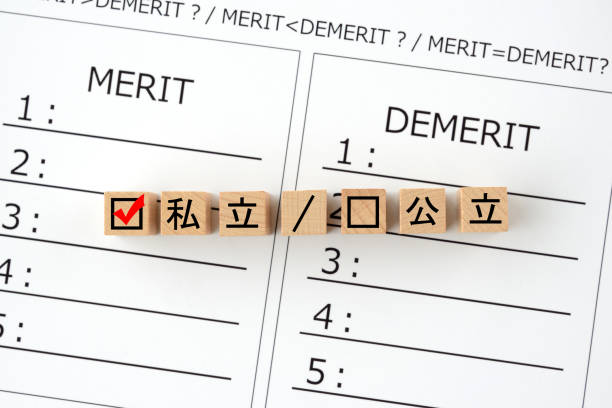 istock Comparison with merit and demerit between private and public school 1317390887