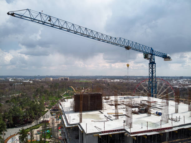 istock Busy Construction Site and Construction Equipment Aerial Photo 1317392938