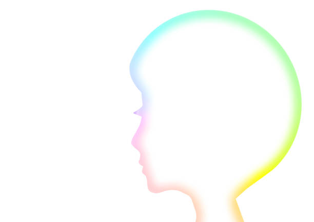 Abstract young woman profile illustration