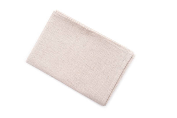 istock Square kitchen towel, linen napkin isolated on white, top view 1317396587