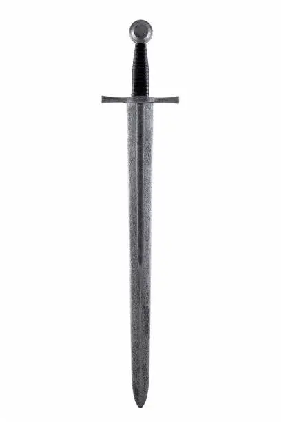 Medieval sword isolated on white with clipping path
