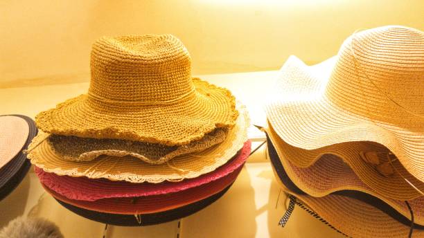 istock beach hats on store display 1317399920