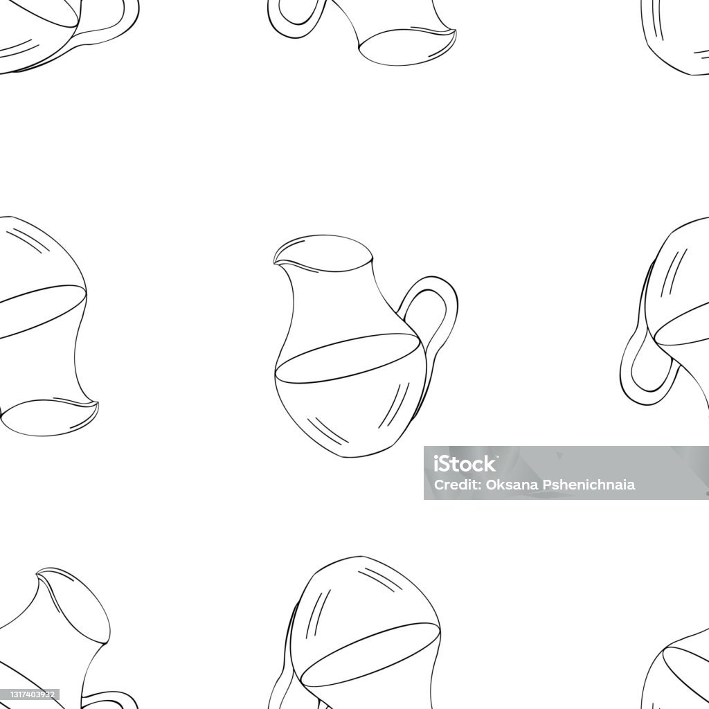 Jug Pattern 2 Stock Illustration - Download Image Now - Art, Black And ...
