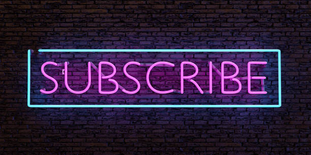 istock neon lamp with the word SUBSCRIBE  for social media 1317408133