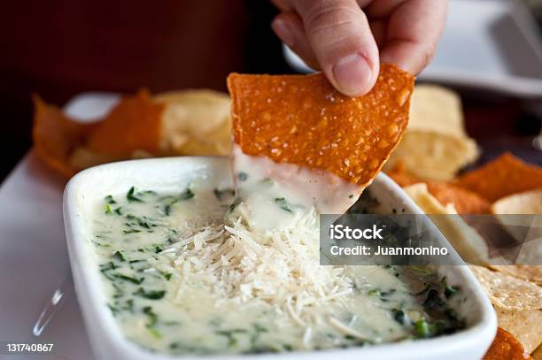 Spinach And Parmesan Cheese Dip Stock Photo - Download Image Now - Dipping, Dipping Sauce, Tortilla Chip