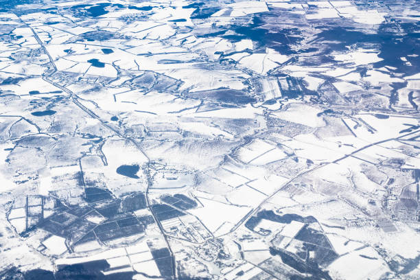 istock aerial view of snow-covered fields in Russia 1317414097