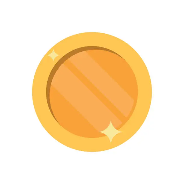 Vector illustration of Gold monet icon. Vector illustration in flat design
