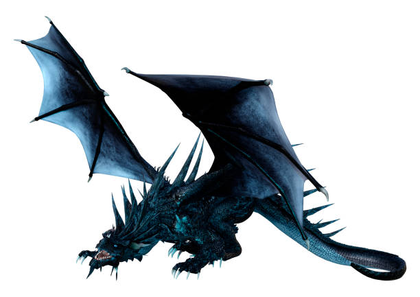 istock 3D illustration fantasy dragon on white 1317419586