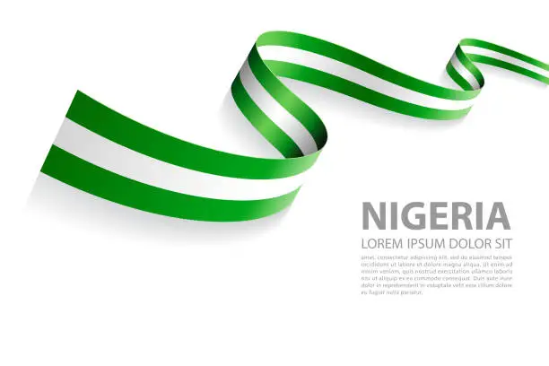 Vector illustration of Vector Banner with Nigeria Flag colors