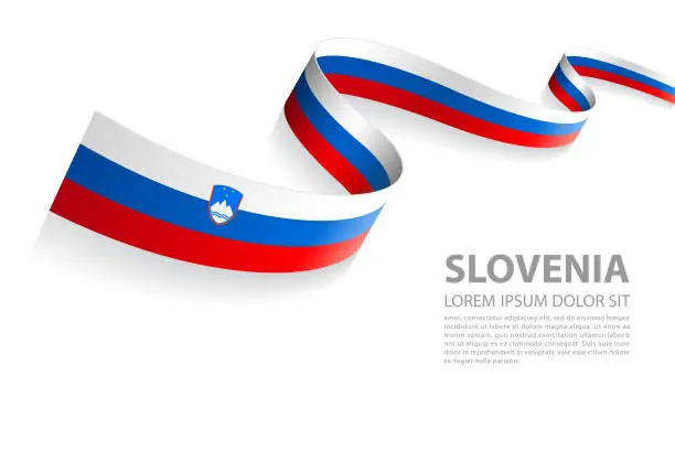 Vector illustration of Vector Banner with Slovenia Flag colors