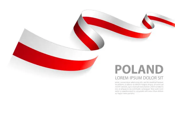 Vector illustration of Vector Banner with Poland Flag colors