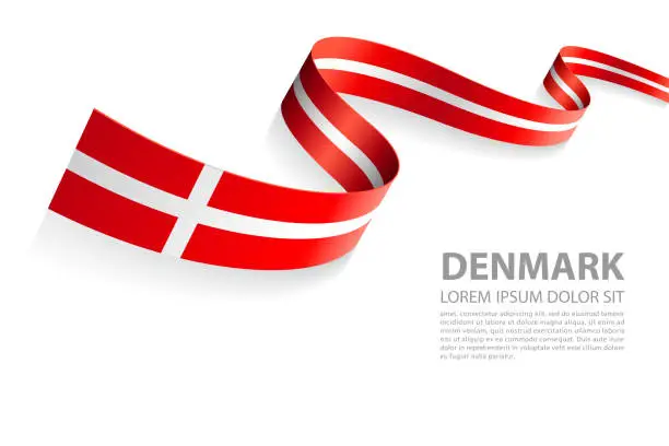 Vector illustration of Vector Banner with Denmark Flag colors