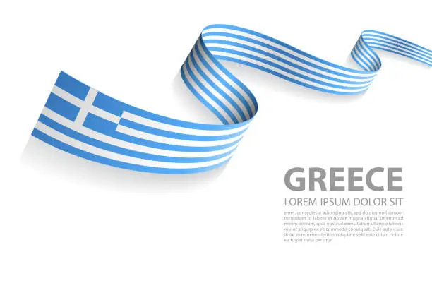 Vector illustration of Vector Banner with Greece Flag colors