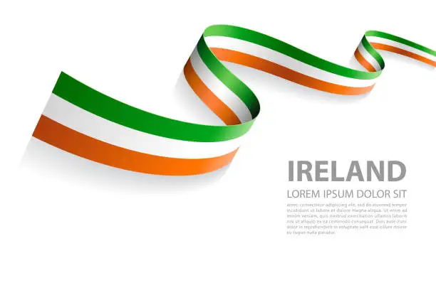 Vector illustration of Vector Banner with Ireland Flag colors