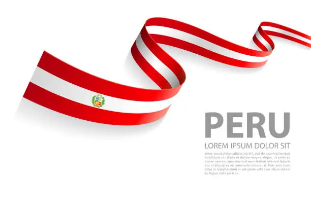 Vector illustration of Vector Banner with Peru Flag colors