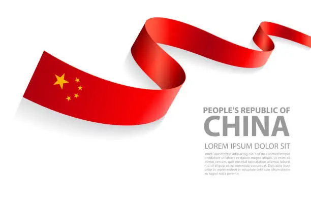 Vector illustration of Vector Banner with Chinese Flag colors