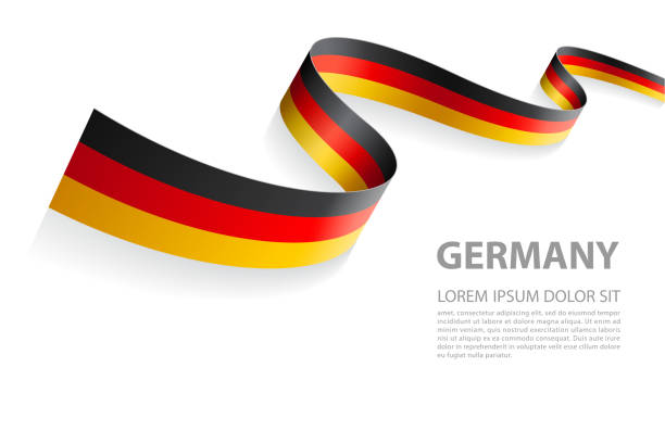 baner wektorowy z kolorami flagowymi w niemczech - german culture germany german flag flag stock illustrations