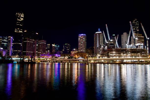 istock Treasury Casino Brisbane view - Lit Purple 1317422838