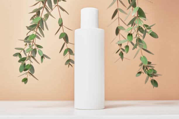 istock Cosmetics beauty mockup. White bottle on pastel background 1317423279