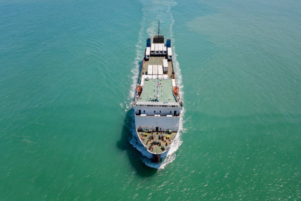 istock Aerial view of Ro-Ro ship in transit. 1317423376