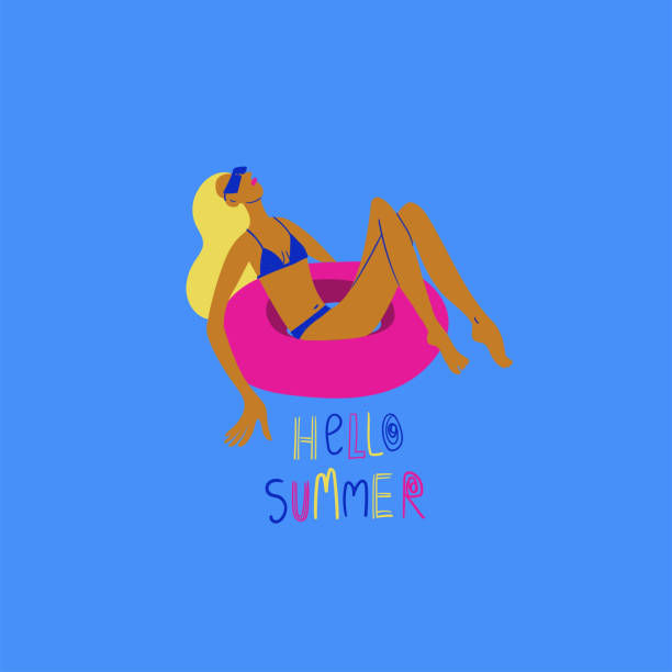 istock Sunbathing woman on the rubber swimming circle 1317424762