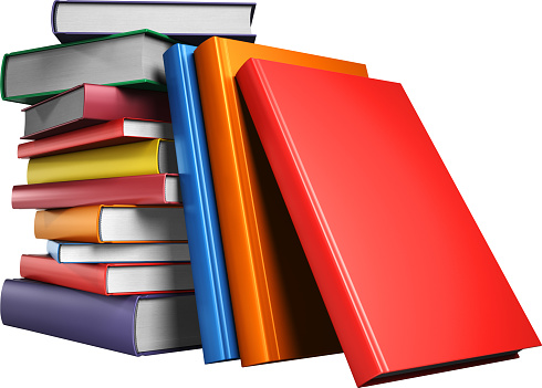 A stack of multicolored books. Education concept, back to school. 3d illustration