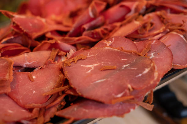 istock Turkish traditional sliced beef bacon, pastrami 1317427953
