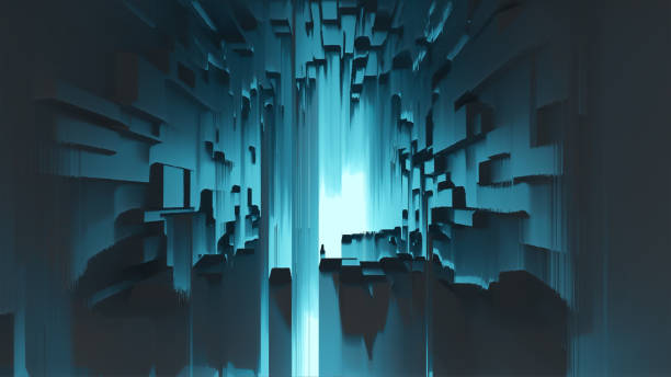 istock Abstract artistic background, digital abstract art concept, science space illustration background with dynamic effect filter. 1317429355